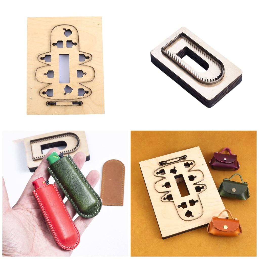 Aurgiarme Sturdy Wood Materials Leather Cutting Die for Creating Handbag Coin Holder Keychain and Without Sewing Card Bag