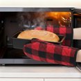 thumbnail image 4 of Unique Bargains 2pcs Soft Heat-Resistant Thick Cotton Lining Oven MittsRed 11.4" x 5.9", 4 of 6