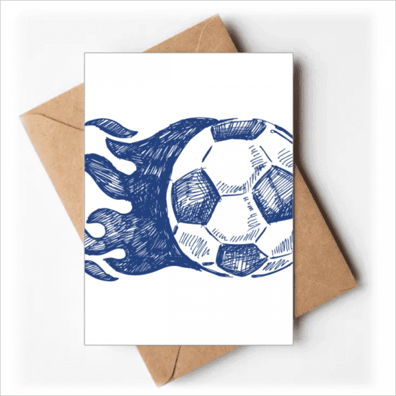 Football Flame Blue Pattern Soccer Greeting Cards You are Invited Invitations