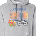 thumbnail image 3 of Inktastic Amsterdam Cityscape with Bicycle and Tulips Adult Hoodie Sweatshirt, 3 of 4
