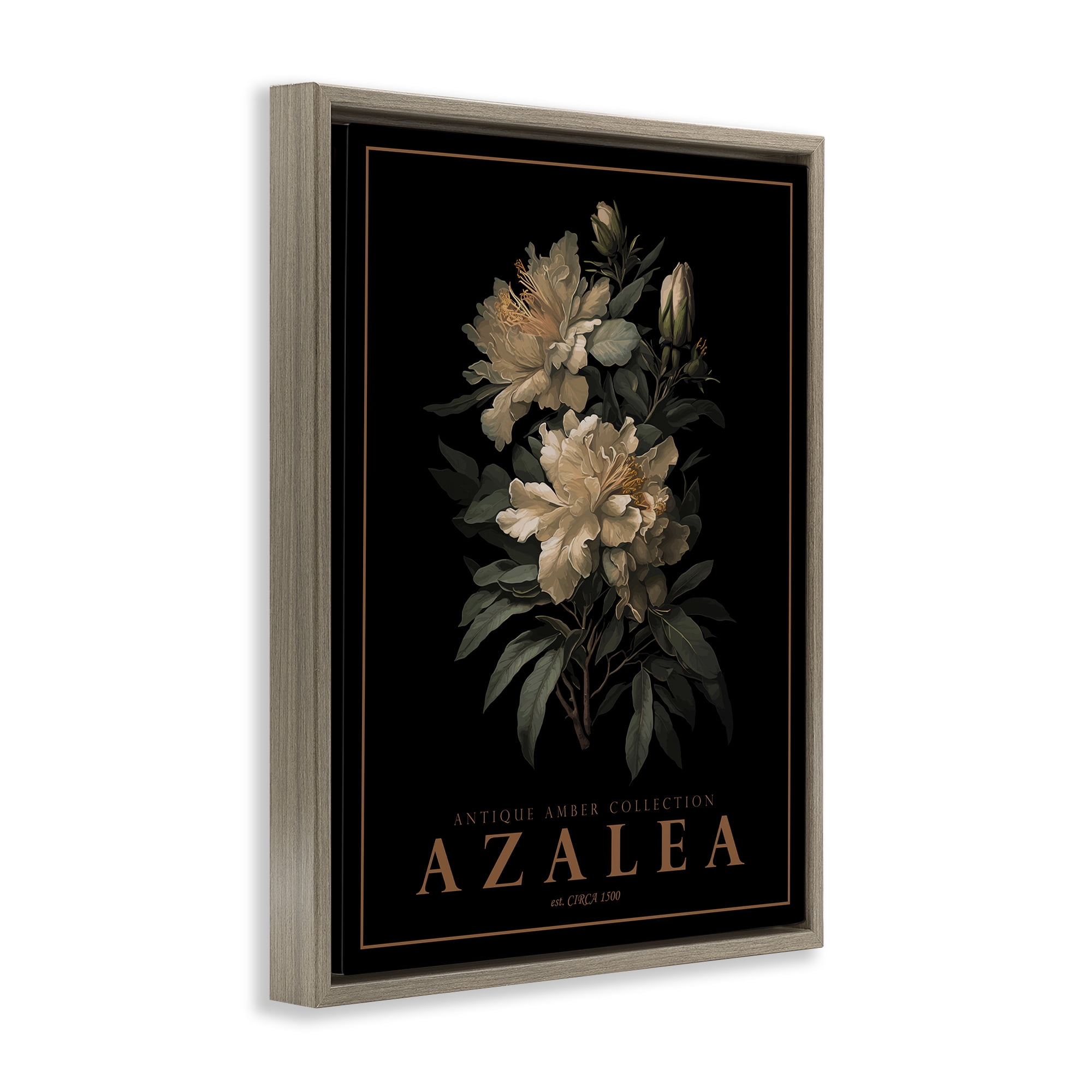 Stupell Industries Antique Azalea Bushel Brown Framed Floater Canvas Wall Art, design by Christopher Giampietro