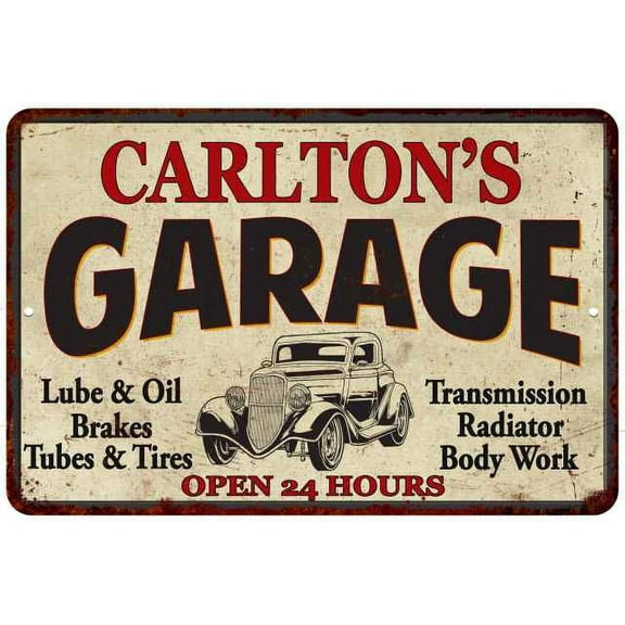 CARLTON'S Garage Man Cave Metal Sign Decor 8x12 108120014337