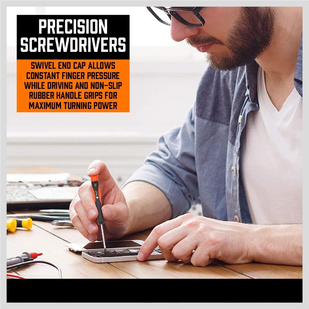 124-Piece Magnetic Screwdriver Set with Plastic Racking, Precision Tools for  & Professional Use