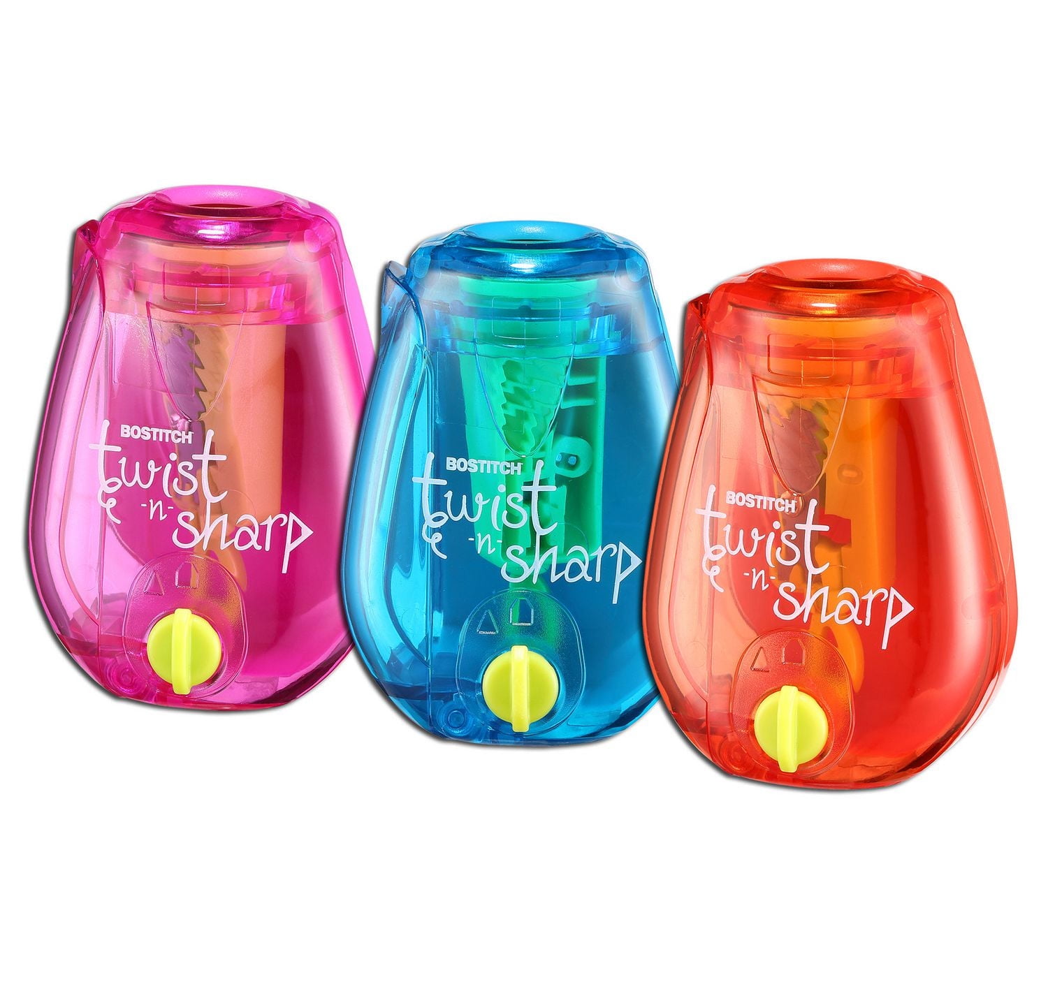 BOSTITCH Twist-n-Sharp Manual Assorted Colours Hand Held Pencil Sharpener
