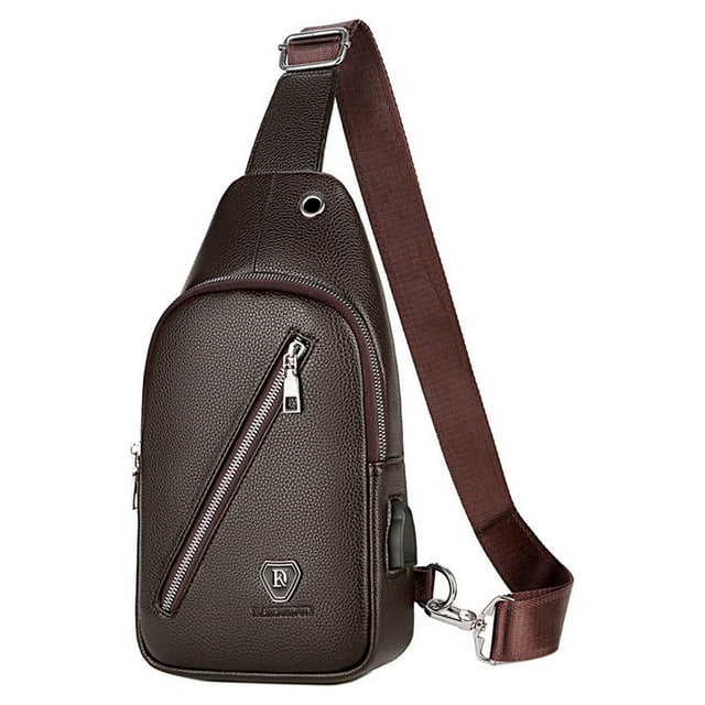Sac à Bandoulière Sac à Dos Crossbody avec Trou USB avec Trou pour Écouteurs Sangle Sac à Dos Sac à Dos de Randonnée Sac Poitrine Crossbody Polyvalent
