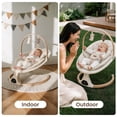 thumbnail image 3 of Babyomi Baby Swing with Auto Rocking, Adjustable Recline & Speed, Remote Control, Timer, Bluetooth Music, Toy Bar & Secure 5-Point Harness for Infants, Beige, 3 of 8