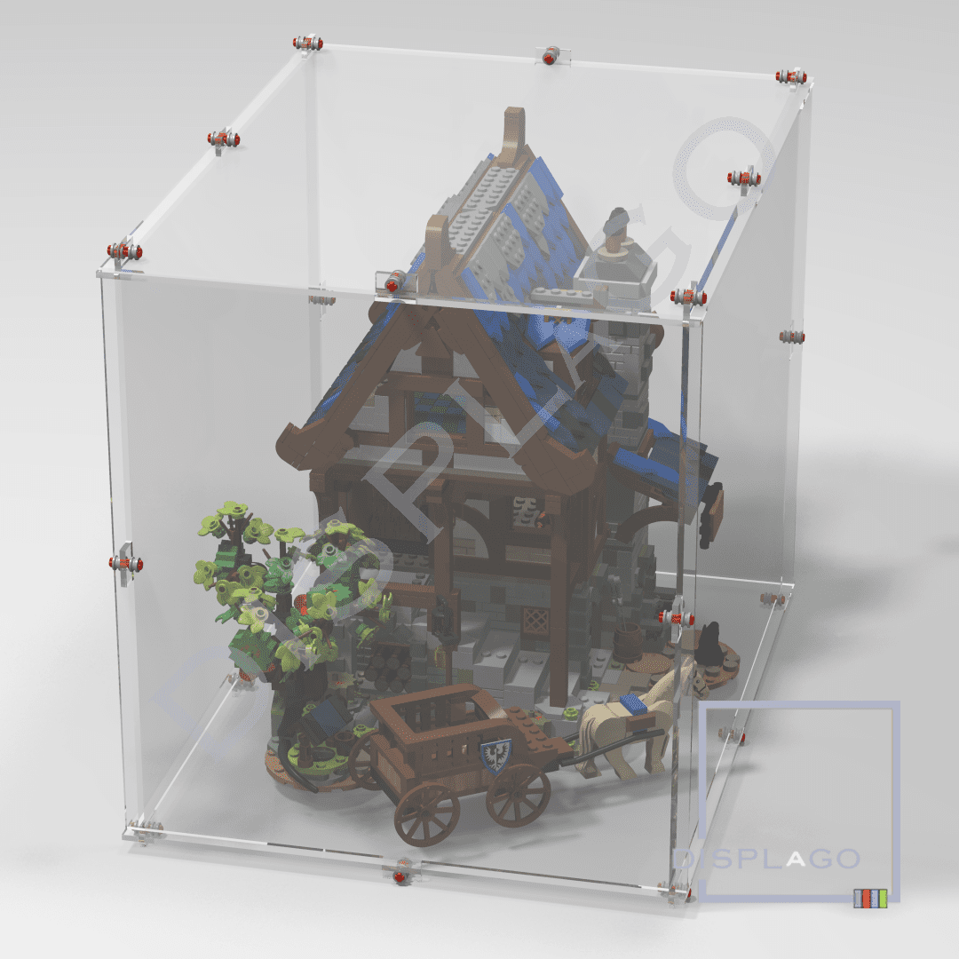 Display case for LEGO® #21325 Medieval Blacksmith. Display case for minifigures. Star Wars® display case. Compatible LEGO® display