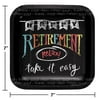 Retirement Chalk - 7 Square Dessert Plates (8ct)