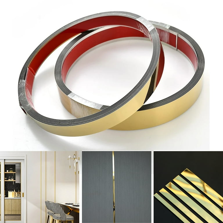 Trimold Wall Trim Molding, Stainless Steel Peel and Stick (Mirror-Like  Finish), Flexible Self-Adhesive Metal Trim for Ceiling, Mirror Frame and  More