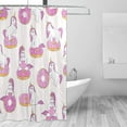 thumbnail image 2 of Coolnut Pink Unicorn and Doughnut Bath Shower Curtain Liners 66x72in, 100% Polyester Waterproof with C-Shaped Curtain Hook Modern Bathroom Decoration 1 Panel, 2 of 5