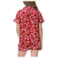 thumbnail image 3 of WEAIXIMIUNG Kids' Christmas Classic Print Button Down Collar Short Sleeve Top & Shorts Pajama Set 6-7 Years, 3 of 6