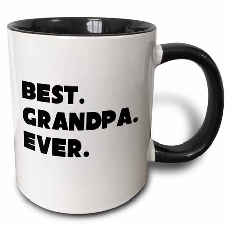 3dRose Best Grandpa Ever - Two Tone Black Mug,