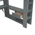 thumbnail image 4 of Kumix Gaming Loft Bed with Desk, Multi-storage Shelves, LED and Charging Station, Wood Full Size Loft Bed with Full-Length Guardrail and Ladder for Teens Adults, Full Loft Bed Frame, Gray, 4 of 8