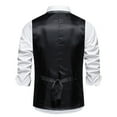 thumbnail image 6 of ZCFZJW Men's Suit Vest Formal Wedding Slim Fit Single-Breasted Sleeveless V-Neck Have Pockets Solid Dress Wedding Waistcoat Prom Tuxedo #15-Black XXL, 6 of 9