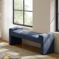 thumbnail image 2 of Tina's Home 58'' Upholstered Bench Chenille Boucle Modern Accent Bench End of Bedroom Entryway Slate-Blue, 2 of 7