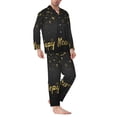thumbnail image 2 of Balery Happy New Year Pijama para Hombre de Dos Piezas con Manga Larga, Conjunto de Dormir y Descanso Suave con Bolsillos-Large, 2 of 7