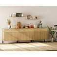 thumbnail image 2 of 94.5" Wooden Reeded Sideboard with Doors and Drawers, 3-In-1 Modern Wide Credenza Storage Cabinet for Kitchen, Dining Room, 2 of 7
