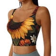 thumbnail image 2 of Sikiie Sunflower Floral Butterfly Sports Bra for Women, Sports Bra Athletic Running Sports Bra, Workout Bra, Yoga Bra-X-Large, 2 of 8