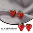 thumbnail image 6 of Masteelf  2 Pcs Zircon Earrings Studs Red Wedding Strawberry Items Bride, 6 of 8