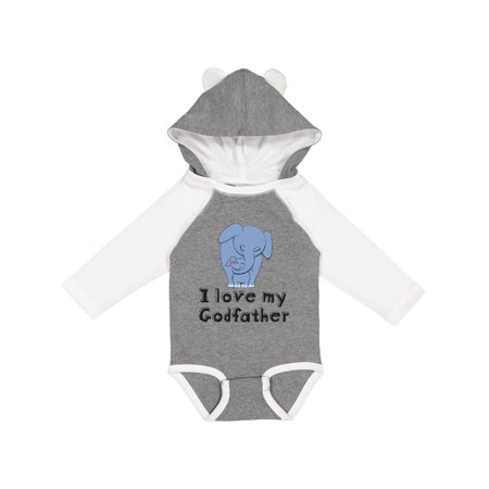 

Inktastic I Love my Godfather Elephant Gift Baby Boy Long Sleeve Bodysuit