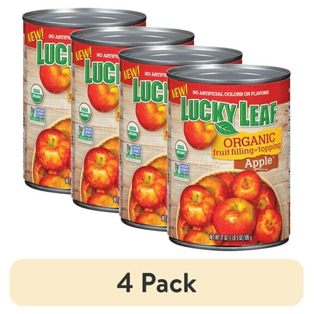 (4 pack) Lucky Leaf Organic Fruit Filling Apple, 21.0 OZ
