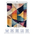 thumbnail image 4 of Split Shower Curtain for Transfer Bench, Abstract Geometric Fabric Shower Curtains for Bathroom, Orange Neutral Modern Art Tub Sliding Transfer Bench Waterproof Bath Curtains 72"x84", 4 of 9
