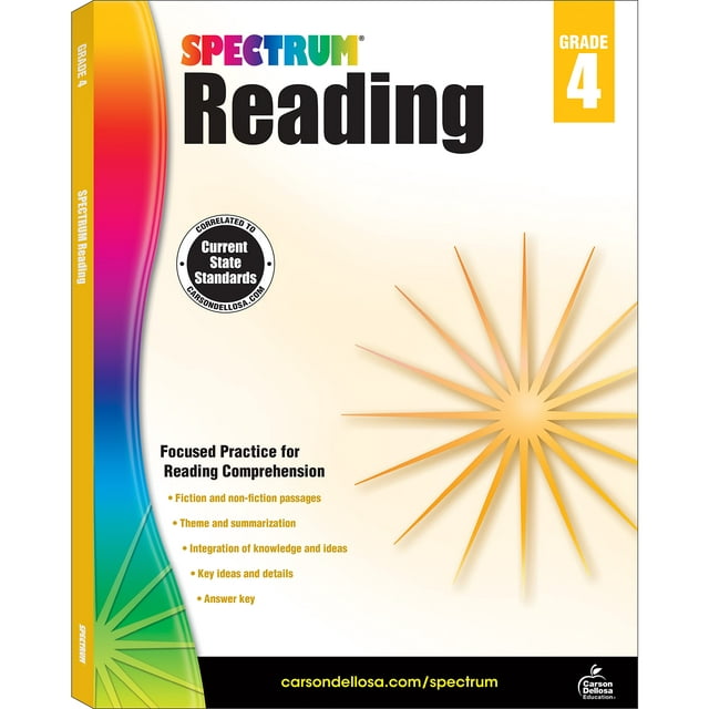 Cuaderno de trabajo Carson Dellosa Education Spectrum Reading Grado 4
