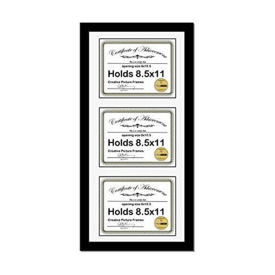 Creativepf 14x30bk W Black Vertical 8x5x11 Triple Diploma Frame Creativepf 14x30bk W Black Vertical 8x5x11 Triple Diploma Frame With 3 Opening White Mat Holds 8 5x11 Inch Doents Wall Hanger Com