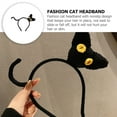thumbnail image 3 of MUSEYA Cute Cat Headband Knitted Hairband Hair Accessory for Kids Black 1Pcs, 3 of 8