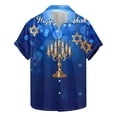 thumbnail image 2 of Bzhegqhd Men's Fashion Casual Hanukkah Printed Shirt Short Sleeve Button Up Short Sleeve Lapel Shirt, 2 of 5