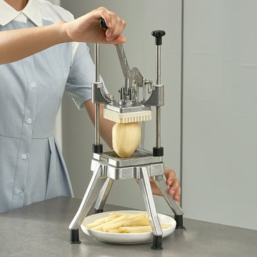 VEVOR French Fry Cutter, with 1/2" Stainless Steel Blade - Durable Food Cutter for Tomatoes, Peppers, Potatoes, Onions, Mushrooms, Ideal for Commercial Use, Silver