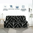 thumbnail image 2 of PiccoCasa 2 Seater Sofa Slipcover Floral Stretch Couch Cover, 57"-72", Balck, 2 of 6