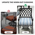 thumbnail image 4 of Outdoor Patio Cushion Covers 4 Pack Abstract Blue Stripes Patio Chair Cushion Covers with Ties and Zipper Watercolor Denim Stripes Waterproof Outdoor Seat Cushion Covers for Patio Furniture 24"x24", 4 of 7