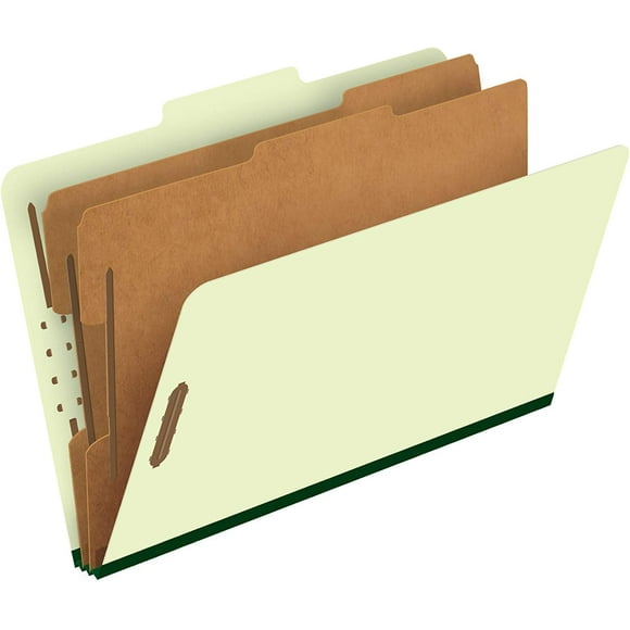 Pendaflex Pressboard Classification File Folders, 2 diviseurs, attaches intégrées de 2 po, coupe à onglet 2/5, format légal, léger