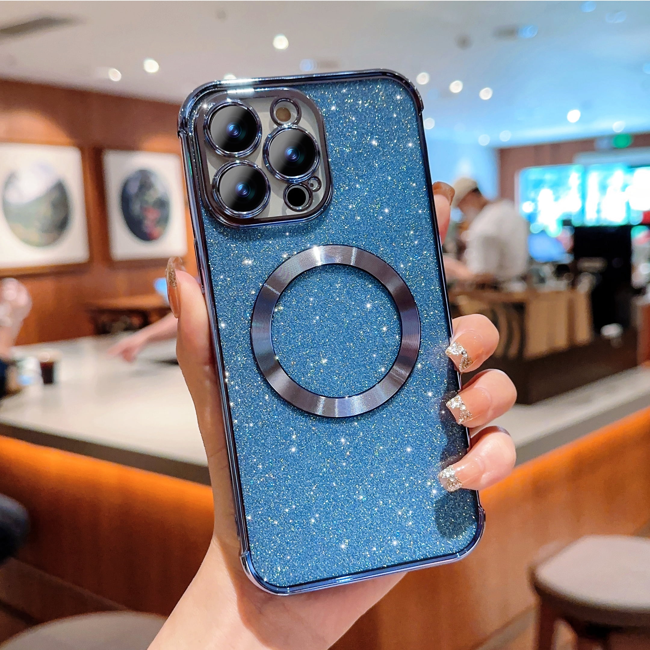 Case for iPhone 12 Pro Max Clear Glitter Case, with MagSafe Wireless