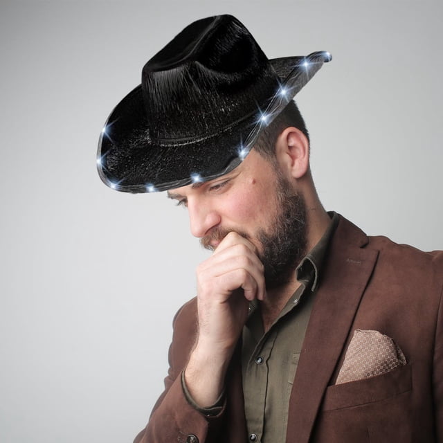 Sombrero grande y colorido para fiestas con luces, estilo compuesto, sombrero de fiesta/festival con luces, sombrero de vaquero EVA colorido, sombrero de vaquero
