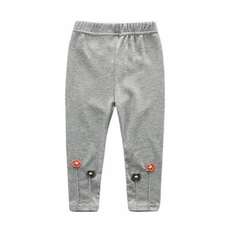 URMAGIC Girls' Kids and Baby Cotton Legging Bottom Pant with Embroidered Flower 1-9 Years