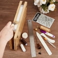 thumbnail image 3 of 1 Box Book Binding Kits Bookbinding Supplies Book Binding Starter Tool Set with Wooden Book Press Tool Cotton Cloth Fabric Ruler Thimble Needle Thread for Book Sewing Supplies DIY Bookbinding Craft, 3 of 6