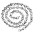 thumbnail image 3 of 7/9/11mm Men Women Stainless Steel Coffee Beans Marina Link Chain Necklace, 3 of 3