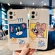 thumbnail image 2 of Fundas de silicona con dibujos animados de gato y ratón para iPhone 14 13 12 11 Pro Max Mini 11 Pro Max X XR XS MAX 8 7 6 6S Plus 5 SE Tan Jianjun unisex, 2 of 2