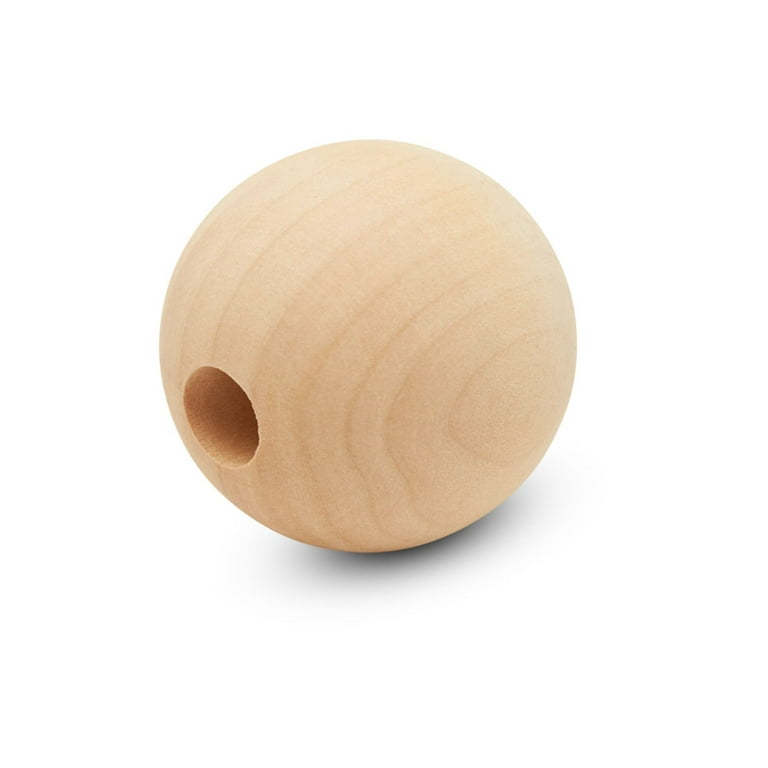 Wooden Balls, Assorted Unfinished, Round, Birch Hardwood Craft Balls, Woodpeckers