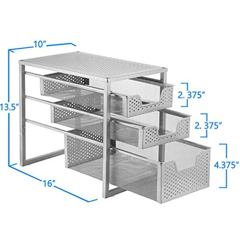 weenkilly 3 pack under sink organizer, 2 tier sliding kitchen cabinet  organizer, kitchen sink organizer with