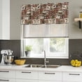 thumbnail image 4 of Country Patch Plaid Curtain Valances for Windows, Kitchen Valance Window Treatments Panel 2 Pack, Brown Farmhouse Retro Bear Deer Cabin Rod Pocket Short Curtains for Bathroom Bedroom 42 x 18 Inch, 4 of 8