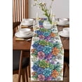 thumbnail image 2 of Colorful Spring Floral Burlap Cotton Table Runner 13x72 Inches Long, Summer Botanical Farmhouse Flowers Farmhouse Table Runners, Outdoor Dining Tablecloths Decor for Baby Shower/Party/Wedding, 2 of 6