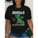 thumbnail image 1 of Camiseta De Verano Para Mujer, Camisetas Suaves De Verano Para Mochilero, Viajes En La CalleWomen's Dinosaur & Letter Print T-Shirt - Casual Crew Neck, Short Sleeve Top for Spring & Summer, Breathab, 1 of 7