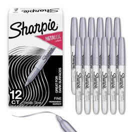 Sharpie Metallic Permanent Markers - Chisel Tip, Bronze, 12 Pack, Quick-Dry, Works On Dark & Light Surfaces