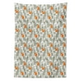 thumbnail image 3 of Ambesonne Fox Tablecloth Rectangular Table Cover, Winter Forest with Flowers, 60"x84", Pale Grey Orange, 3 of 4