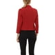 thumbnail image 3 of BLAZER CHIC para Mujeres, Abierto al Frente, Ideal para el Trabajo, Chaqueta de Traje Corta de Verano, Roja, Talla 2XL, 3 of 6