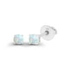 thumbnail image 2 of Decadence Solid 14K White Gold 3mm Round Created Opal October Birthstone Screwback Stud Earrings, 2 of 5