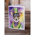 thumbnail image 2 of Rat Terrier King of Mardi Gras Greeting Cards Pack of 8 7 in x 5 in, 2 of 3